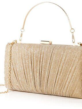 Clutch Purses for Women Pleated Evening Handbag with Chain Prom, Cocktail, and W